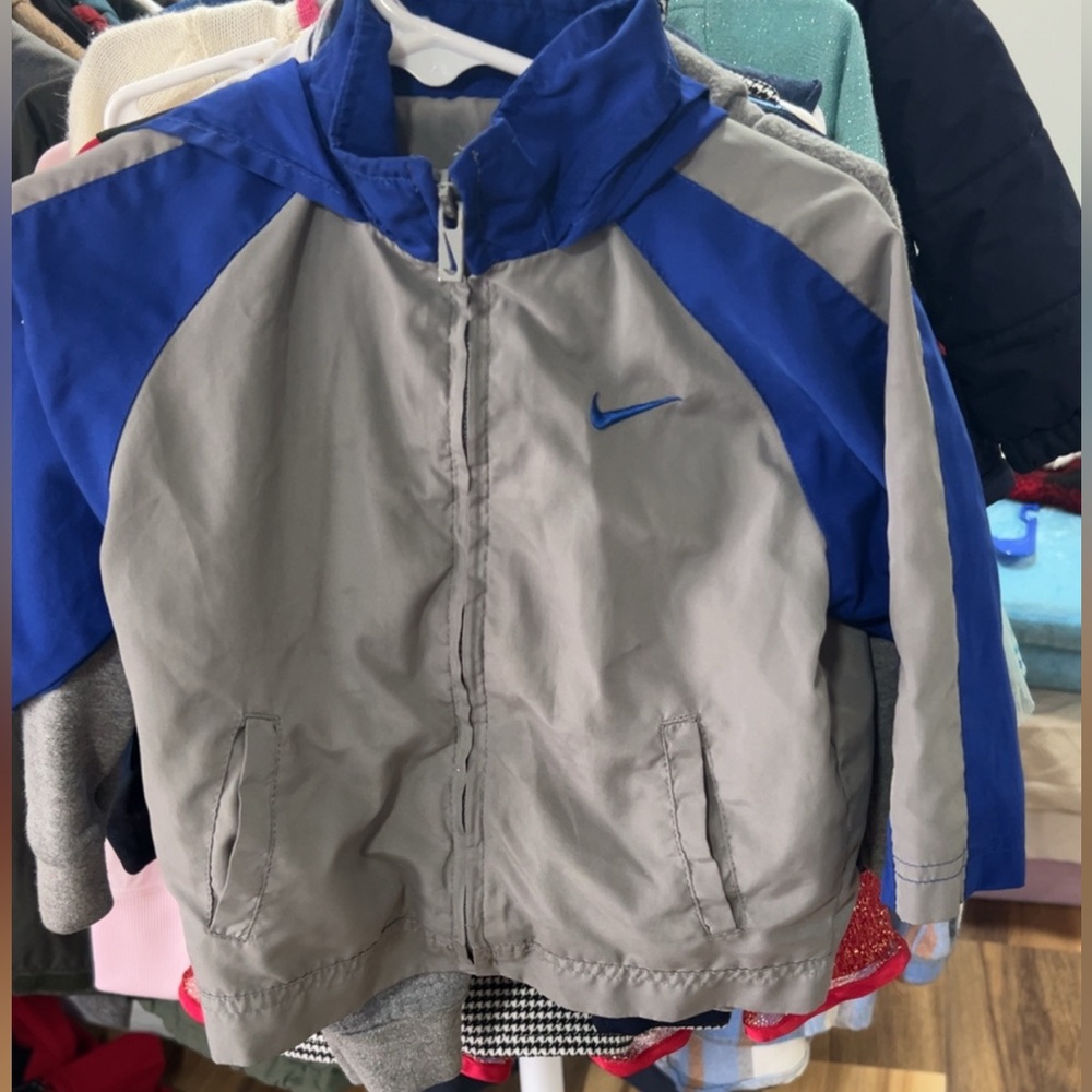 Nike Kids Blue and Gray Puffer Jacket